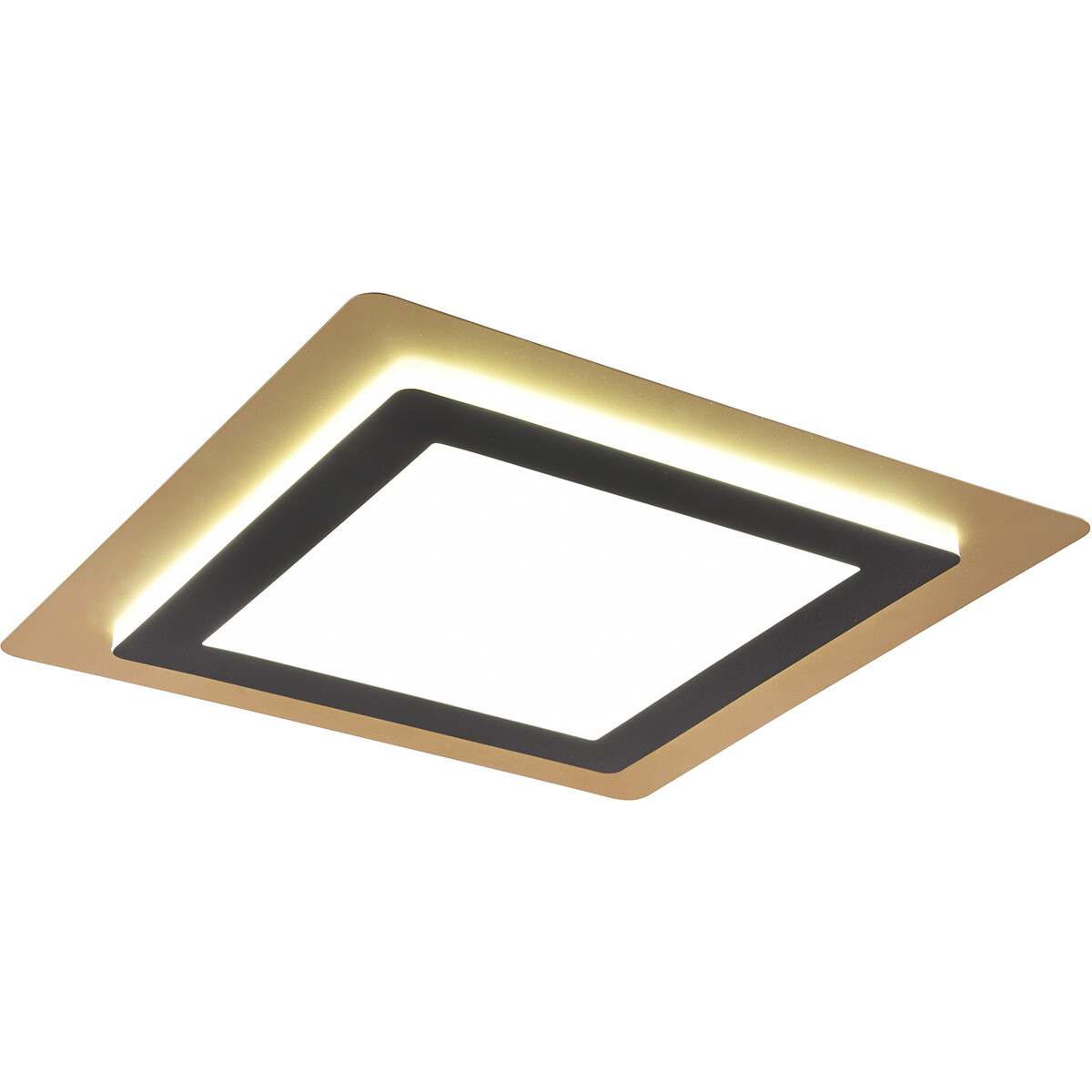 LED-Deckenleuchte - Trion Groan - 46W - Verstellbare Farbe - Dimmbar - Quadratisch - Schwarz Gold - Metall