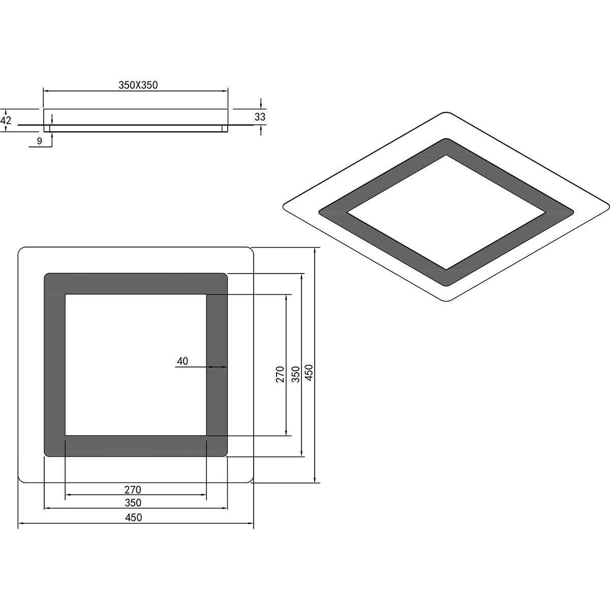 LED-Deckenleuchte - Trion Groan - 46W - Verstellbare Farbe - Dimmbar - Quadratisch - Schwarz Gold - Metall