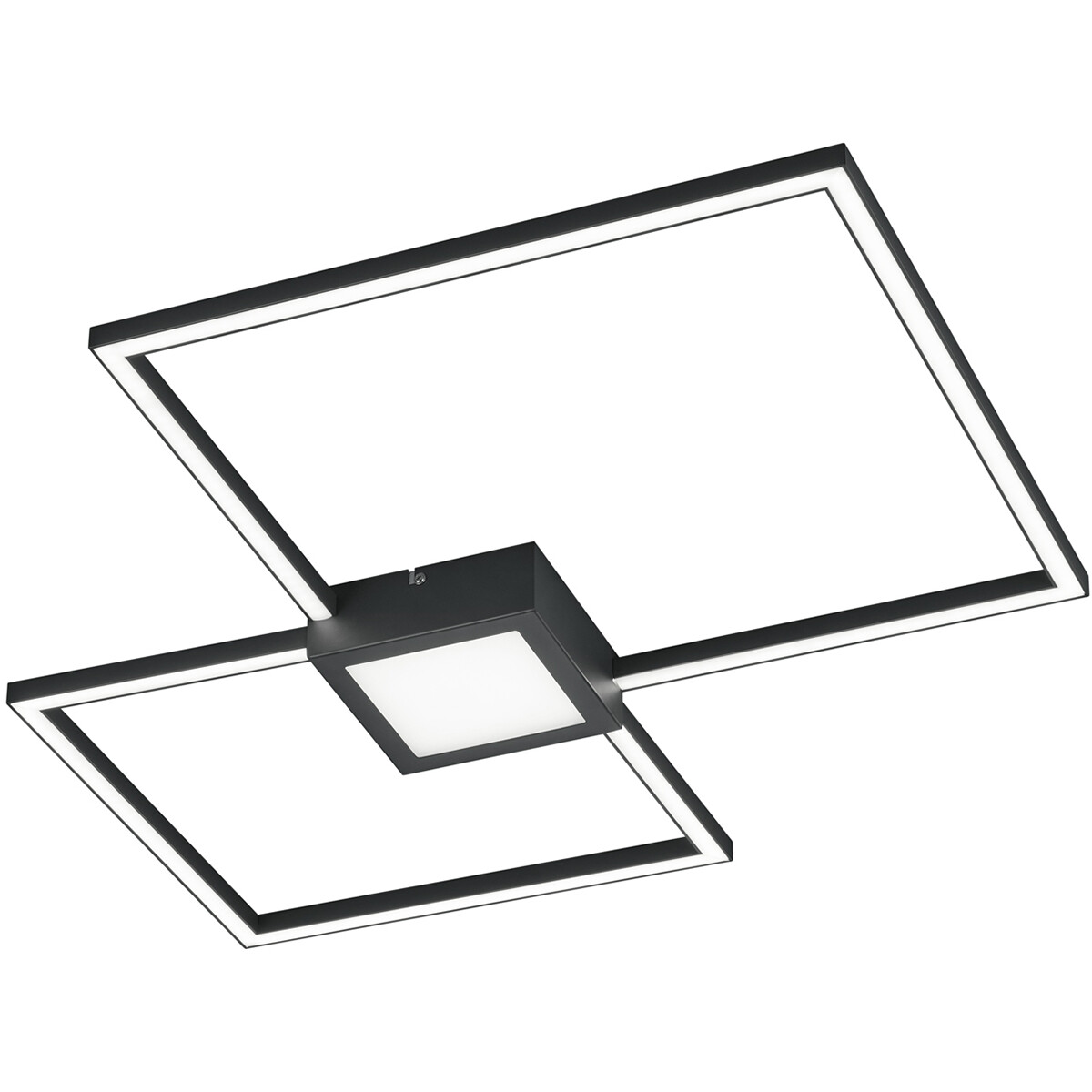 LED Deckenleuchte - Trion Hydro - 28W - Warmweiß 3000K - Dimmbar - Rechteckig - Mattschwarz - Aluminium