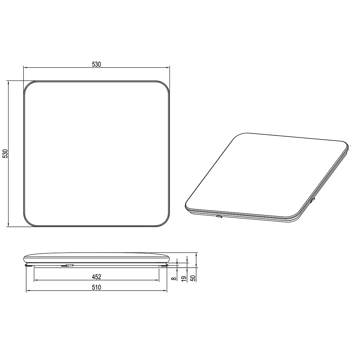 LED Deckenlampe - Trion Lana - 46W - Neutralweiß 4000K - Dimmbar - Quadratisch - Mattweiß - Kunststoff