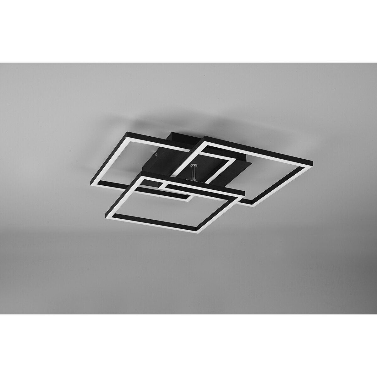 LED Deckenlampe - Trion Mibal - 28W - Anpassbare Lichtfarbe - Fernbedienung - Dimmbar - Rechteckig - Matt-Schwarz - Aluminium