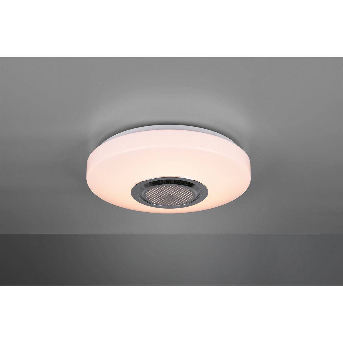 LED Deckenleuchte - Trion Niamy - 10W - Bluetooth Lautsprecher - RGBW - Dimmbar - Fernbedienung - Rund - Mattweiß