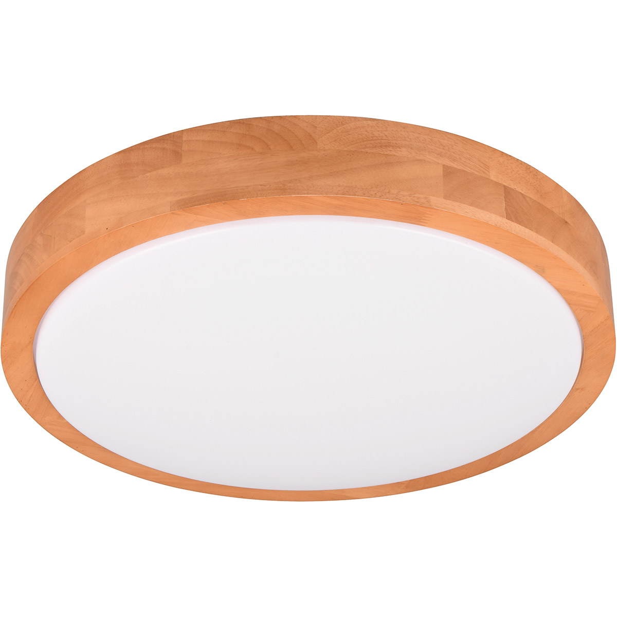 LED Deckenleuchte - Trion Osea - 24W - Warmweiß 3000K - Dimmbar - Beige - Naturholz