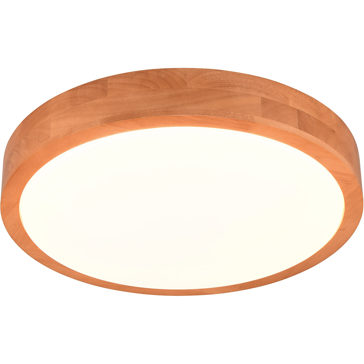 LED Deckenleuchte - Trion Osea - 24W - Warmweiß 3000K - Dimmbar - Beige - Naturholz