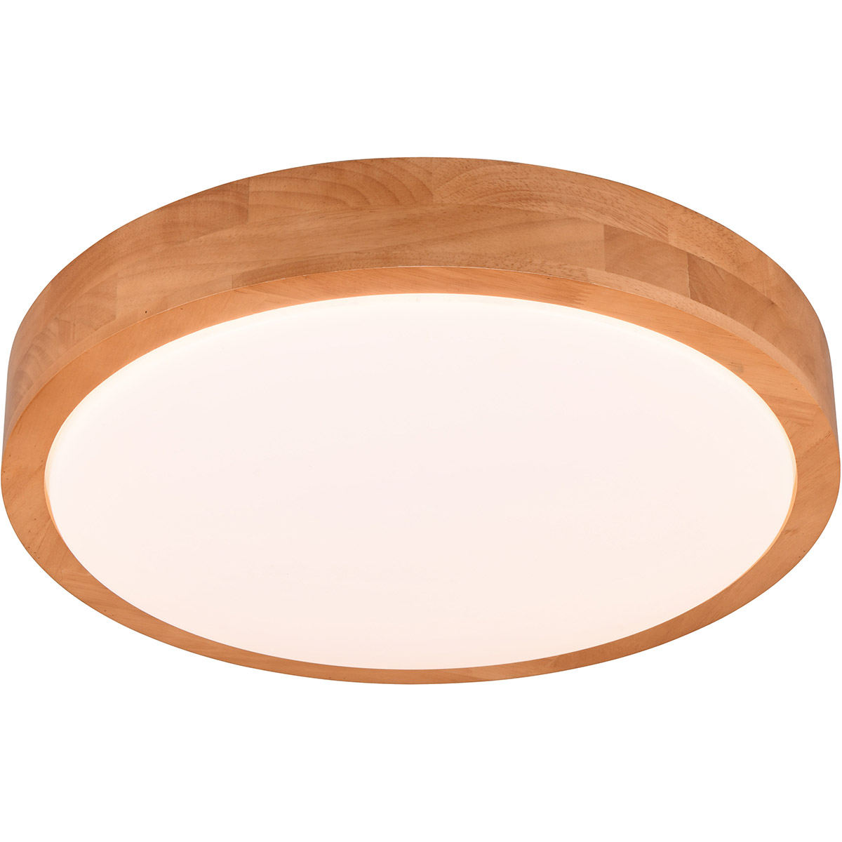 LED Deckenleuchte - Trion Osea - 24W - Warmweiß 3000K - Dimmbar - Beige - Naturholz