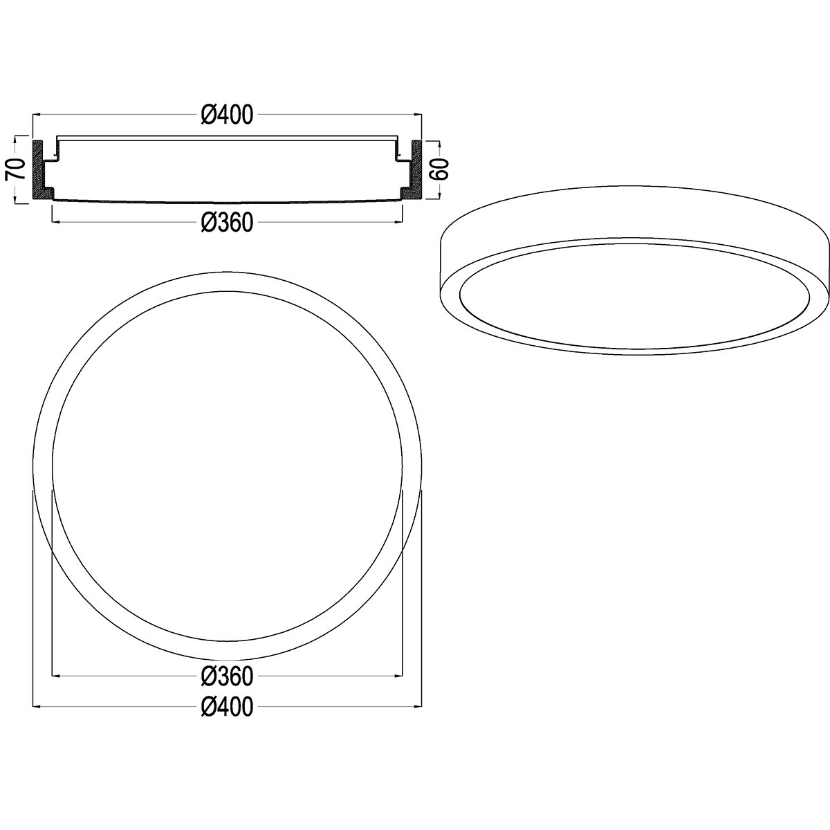 LED Deckenleuchte - Trion Osea - 24W - Warmweiß 3000K - Dimmbar - Beige - Naturholz