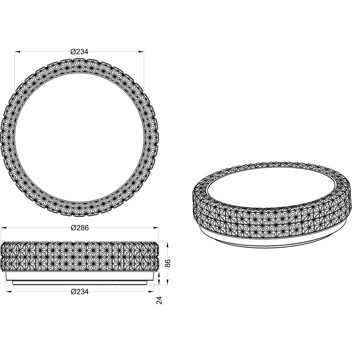 LED Deckenleuchte - Trion Pegyon - 12W - Warmweiß 3000K - Rund - Mattweiß