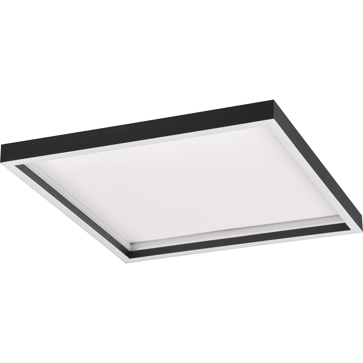 LED-Deckenleuchte - Trion Rad - Aufbau Quadratisch 20W - Warmweiß 3000K - Mattschwarz - Metall