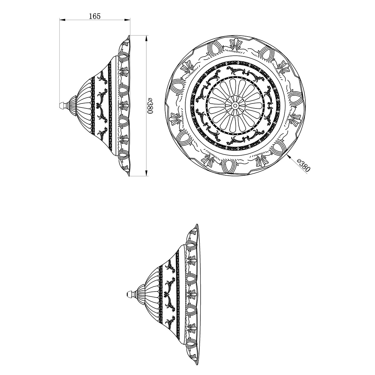 LED Deckenleuchte - Trion Rustina - Aufbau Rund - E27 Sockel - 2-flammig - Rostfarben - Aluminium