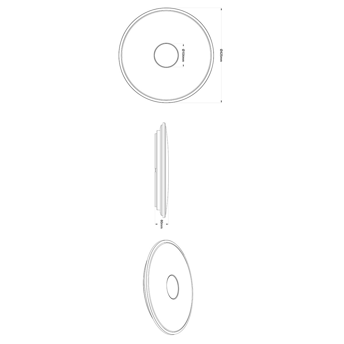 LED Deckenleuchte - Trion Sorgina - 30W - Einstellbare Farbtemperatur - Dimmbar - Fernbedienung - Rund - Mattweiß