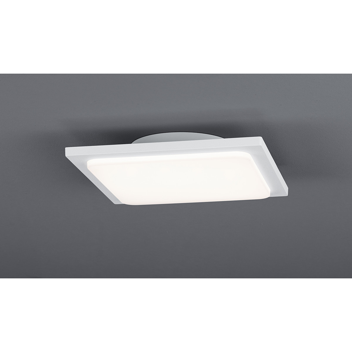 LED Deckenleuchte - Trion Tovery - Aufbau Quadratisch 18W - Wasserdicht IP54 - Warmweiß 3000K - Mattweiß - Aluminium