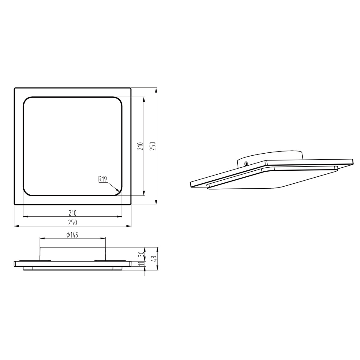 LED Deckenleuchte - Trion Tovery - Aufbau Quadratisch 18W - Wasserdicht IP54 - Warmweiß 3000K - Mattweiß - Aluminium