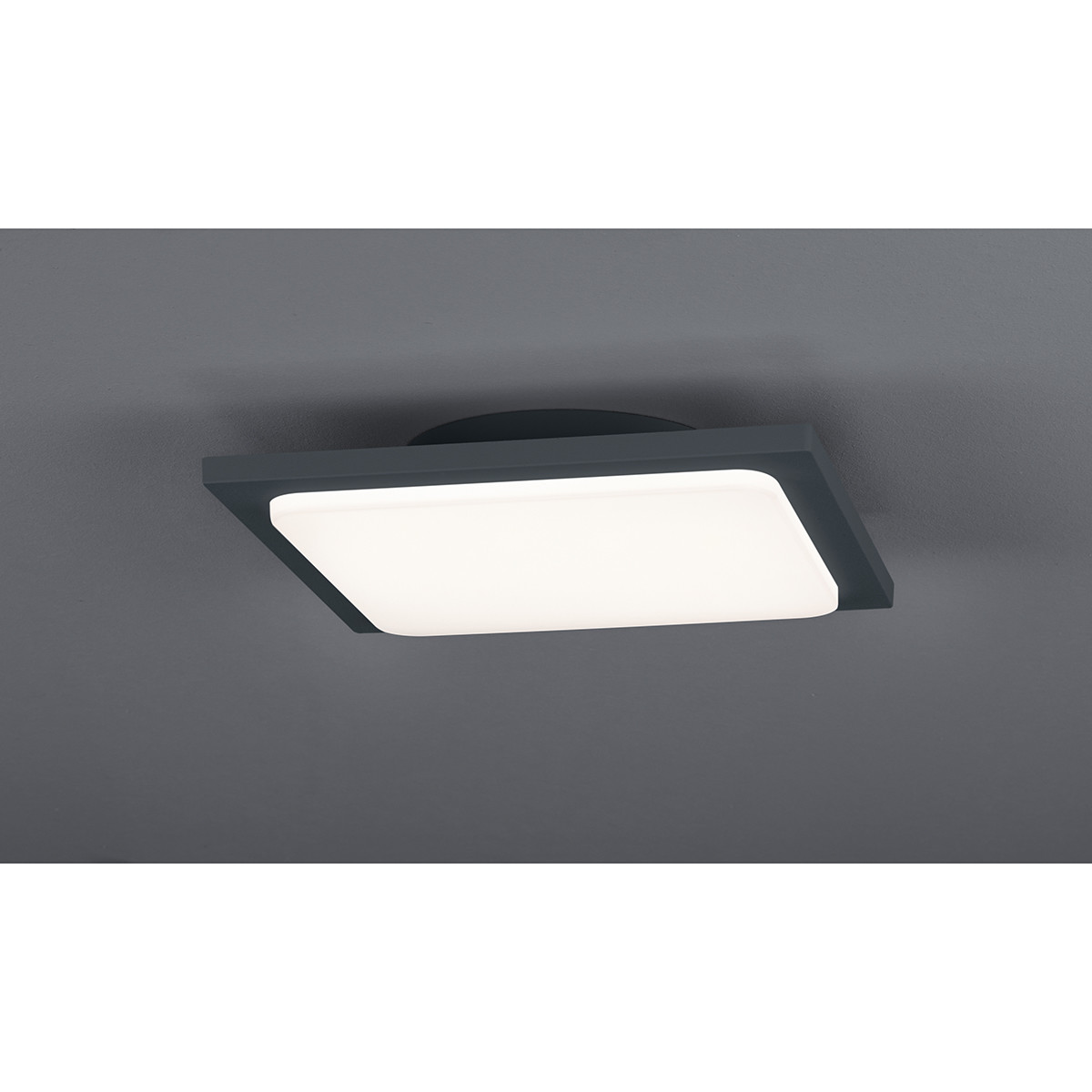 LED Deckenleuchte - Trion Tovery - Aufbau Quadratisch 18W - Wasserdicht IP54 - Warmweiß 3000K - Mattschwarz - Aluminium