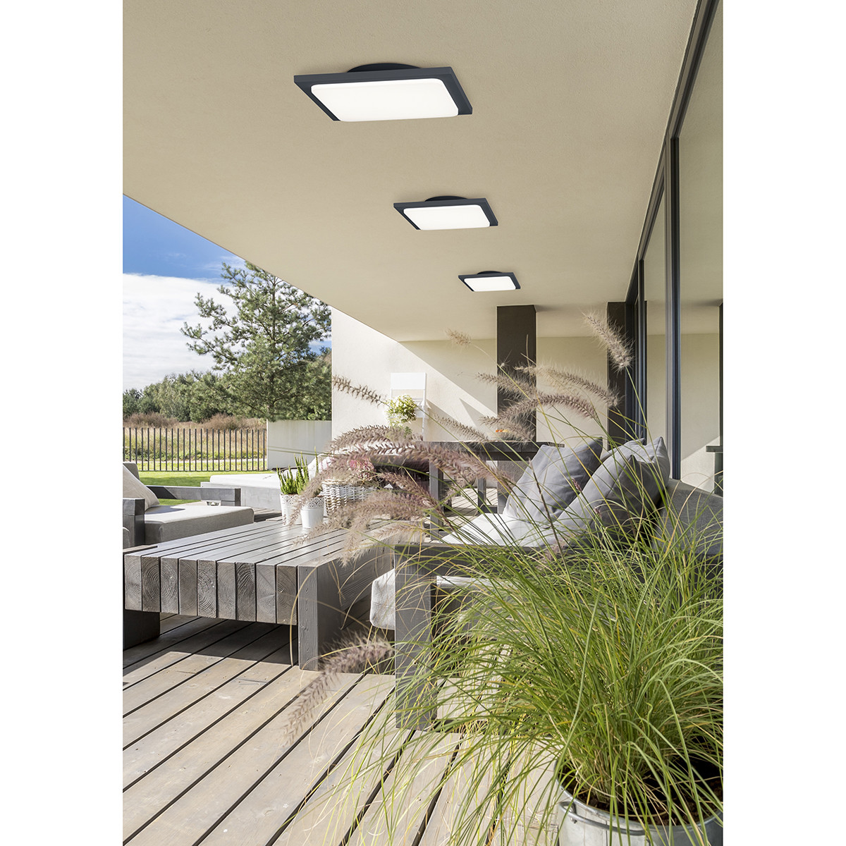 LED Deckenleuchte - Trion Tovery - Aufbau Quadratisch 18W - Wasserdicht IP54 - Warmweiß 3000K - Mattschwarz - Aluminium