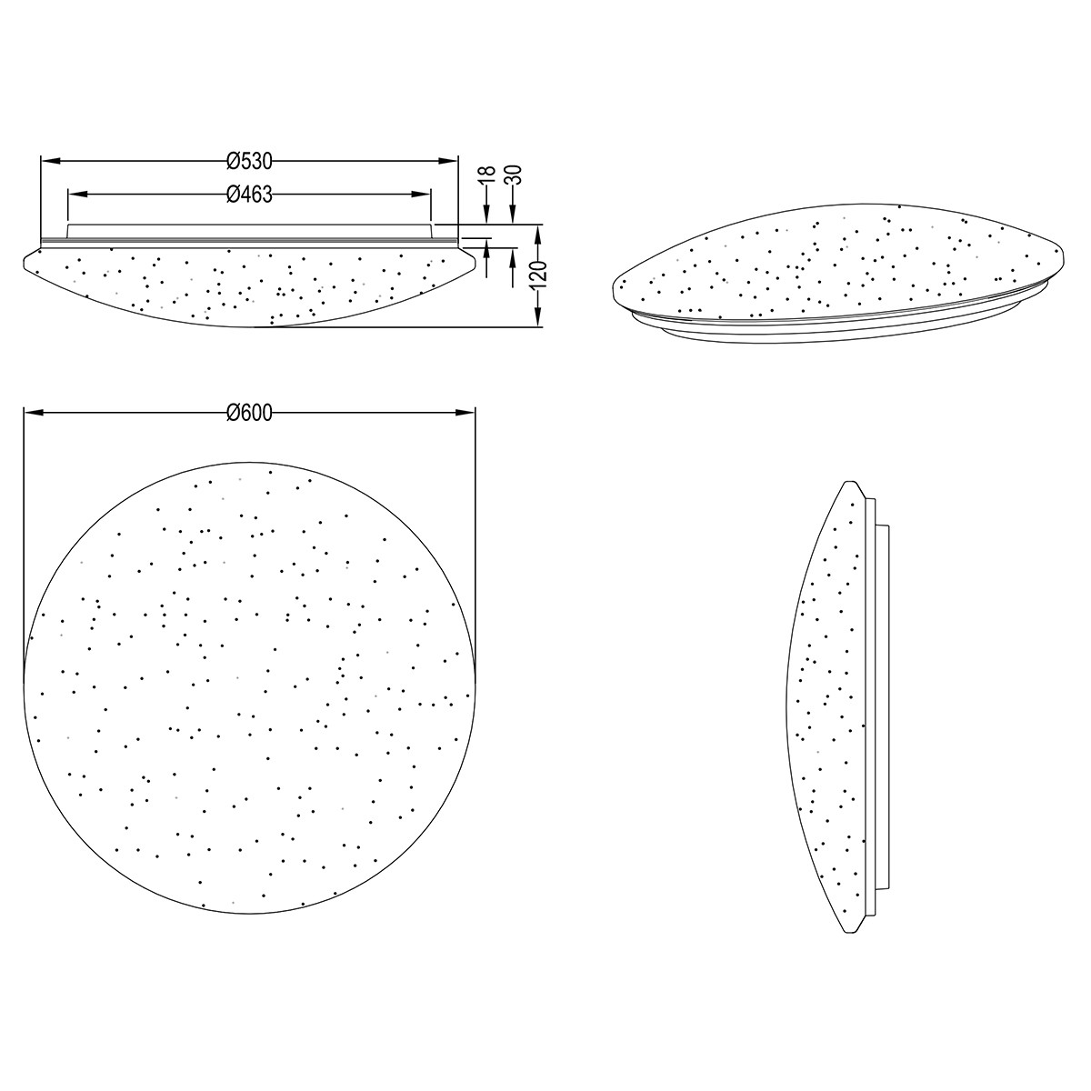 LED Deckenleuchte WiZ - Trion Farlo - 32W - Einstellbare Farbtemperatur - Dimmbar - Sterlicht - Rund - Mattweiß - Kunststoff