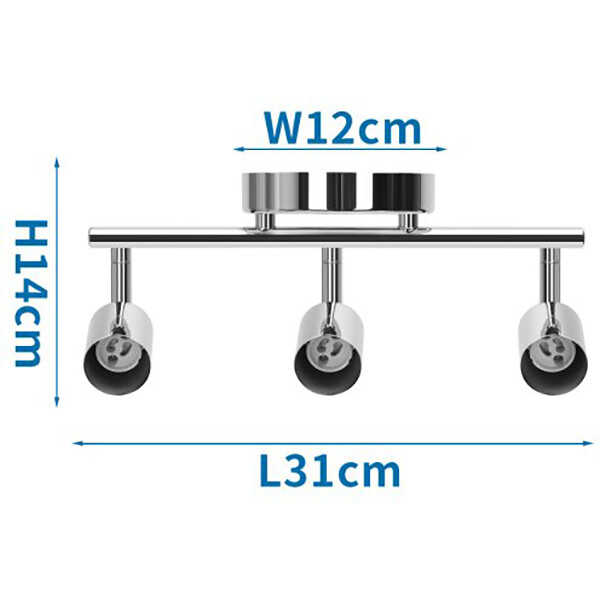 LED Deckenstrahler - Aigi Apolo - GU10 Fassung - 3-flammig - Rechteck - Mattsilber - Aluminium