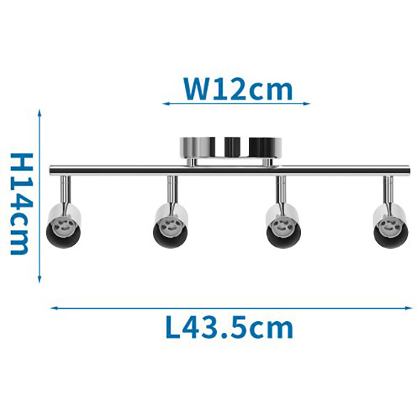 LED Deckenstrahler - Aigi Apolo - GU10 Fassung - 4-flammig - Rechteck - Mattsilber - Aluminium