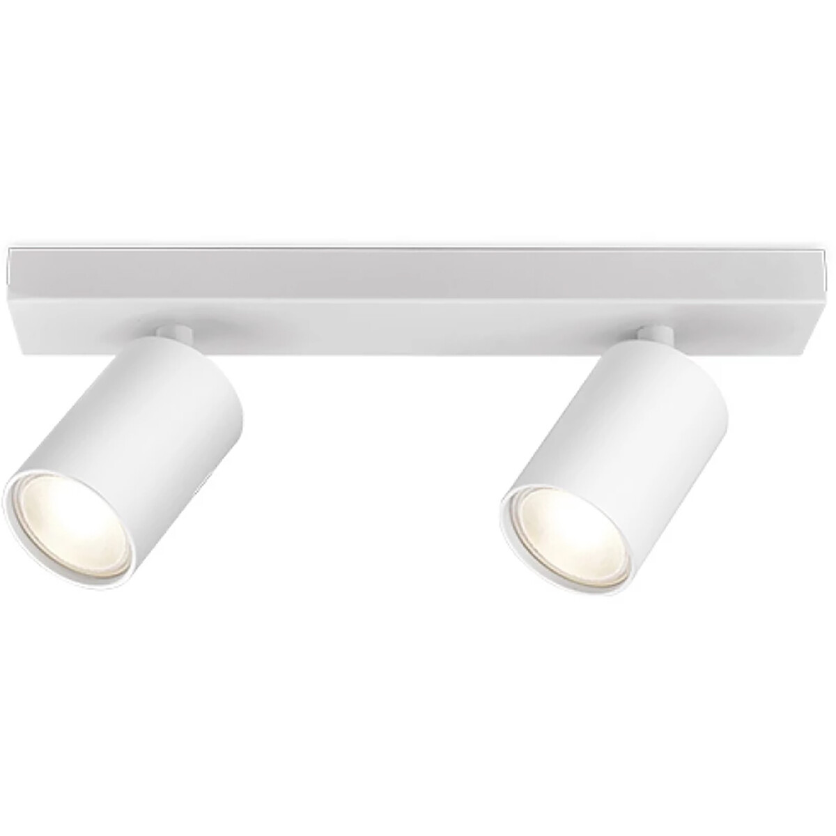 LED Deckenstrahler - Brinton Betin - GU10 Fassung - 2-Lichter - Rund - Mattweiß - Schwenkbar - Aluminium - Philips - CorePro 827 36D - 7W - Warmweiß 2700K