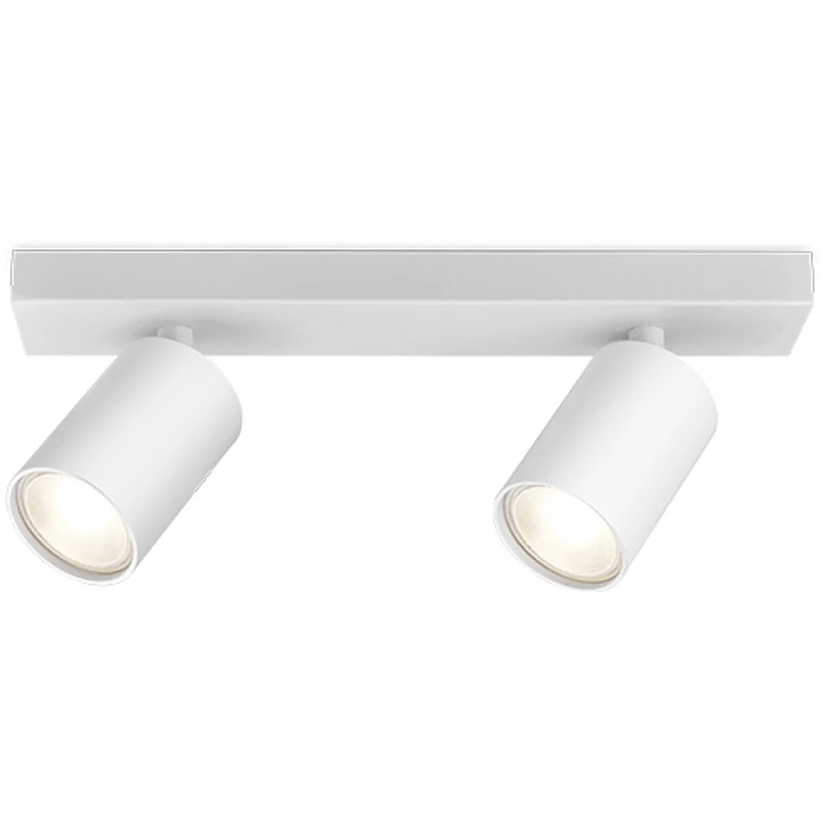 LED Deckenstrahler - Brinton Betin - GU10 Fassung - 2-Lichter - Rund - Mattweiß - Schwenkbar - Aluminium - Philips - CorePro 827 36D - 9.2W - Warmweiß 2700K