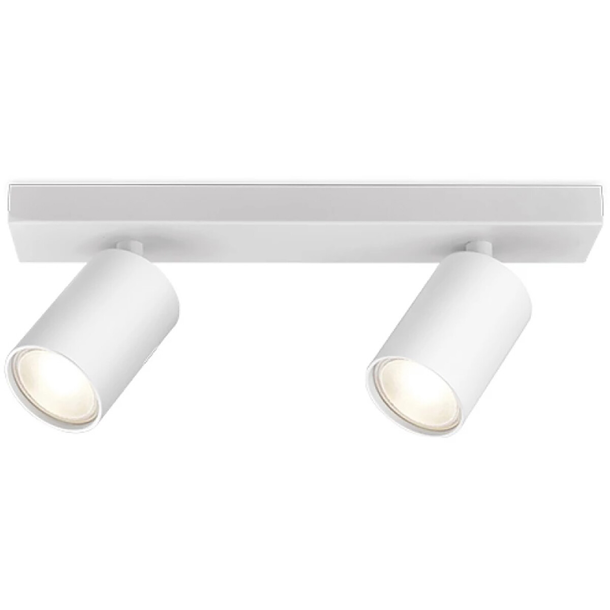 LED Deckenstrahler - Brinton Betin - GU10 Fassung - 2-Lichter - Rund - Mattweiß - Schwenkbar - Aluminium - Philips - CorePro 827 36D - Dimmbar - 8W - Warmweiß 2700K