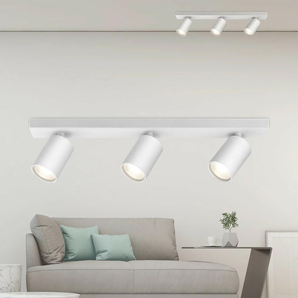 LED Deckenstrahler - Brinton Betin - GU10 Fassung - 3-Lichter - Rund - Matt Weiß - Schwenkbar - Aluminium - Philips - CorePro 827 36D - 10.5W - Warmweiß 2700K