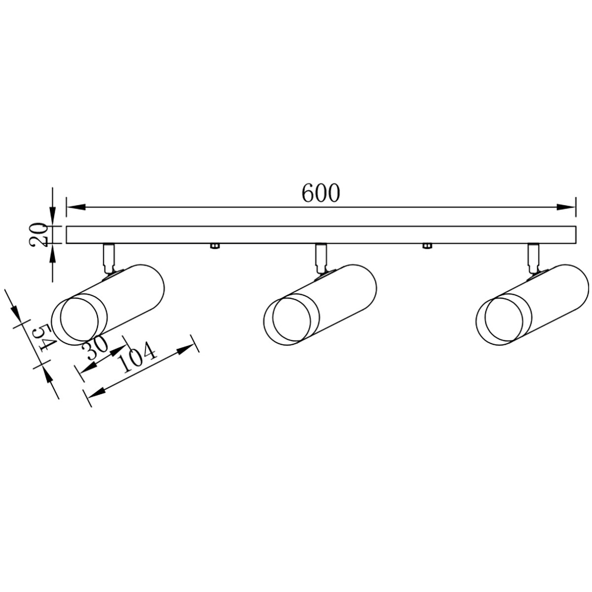 LED-Deckenstrahler - Brinton Tronta - GU10 Fassung - 3-flammig - Schwenkbar - Rund/Rechteckig - Schwarz/Gold