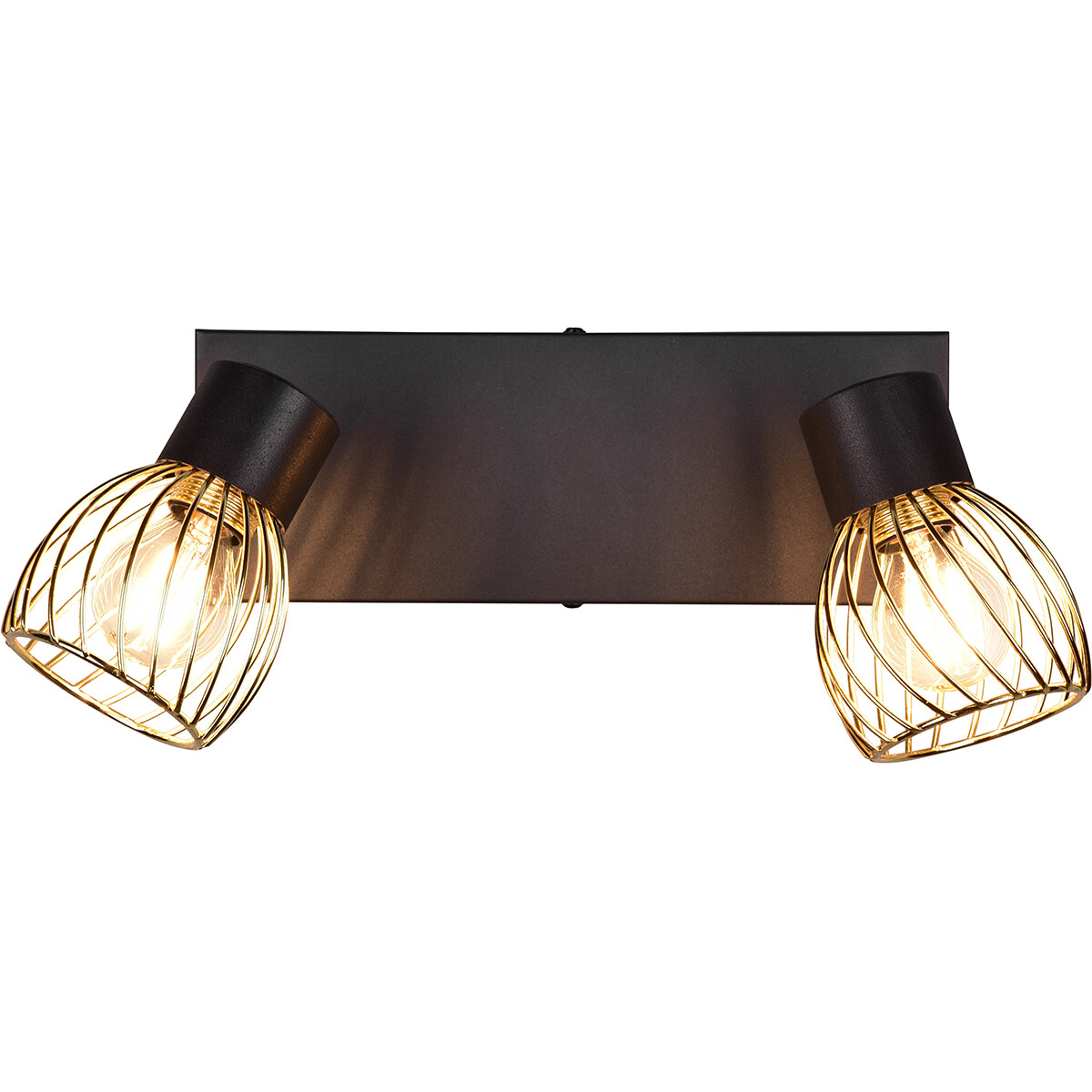 LED Deckenspot - Deckenbeleuchtung - Trion Ordan - E14 Fassung - 2-flammig - Schwarz/Gold