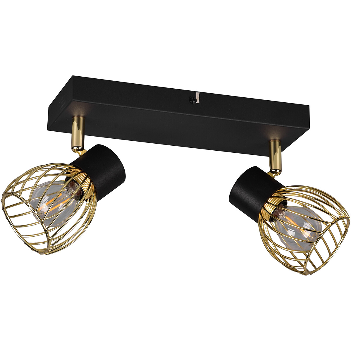 LED Deckenspot - Deckenbeleuchtung - Trion Ordan - E14 Fassung - 2-flammig - Schwarz/Gold