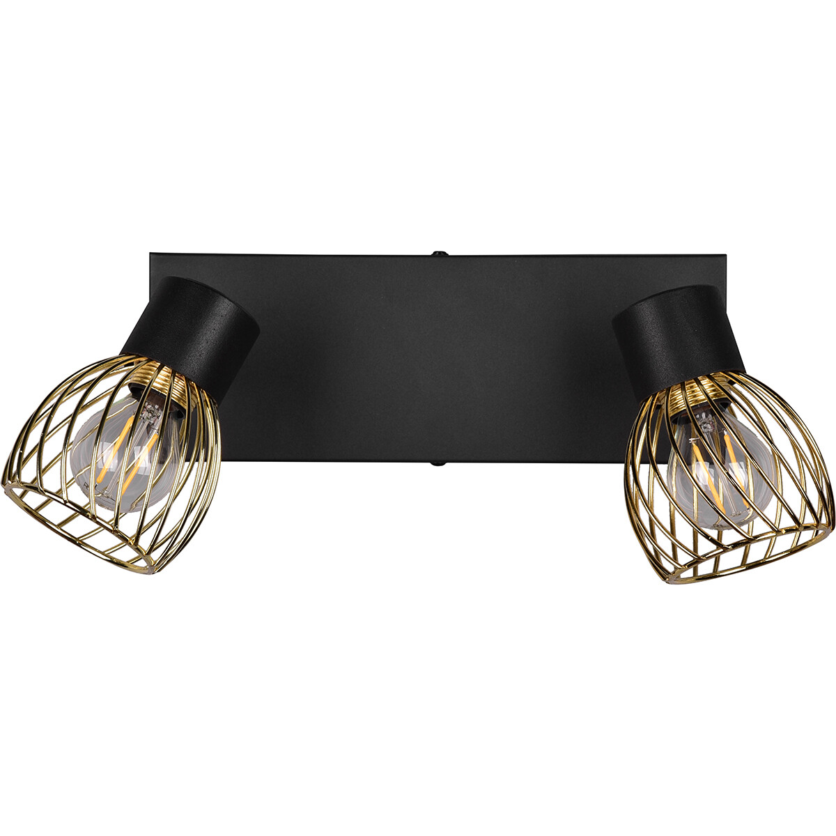 LED Deckenspot - Deckenbeleuchtung - Trion Ordan - E14 Fassung - 2-flammig - Schwarz/Gold