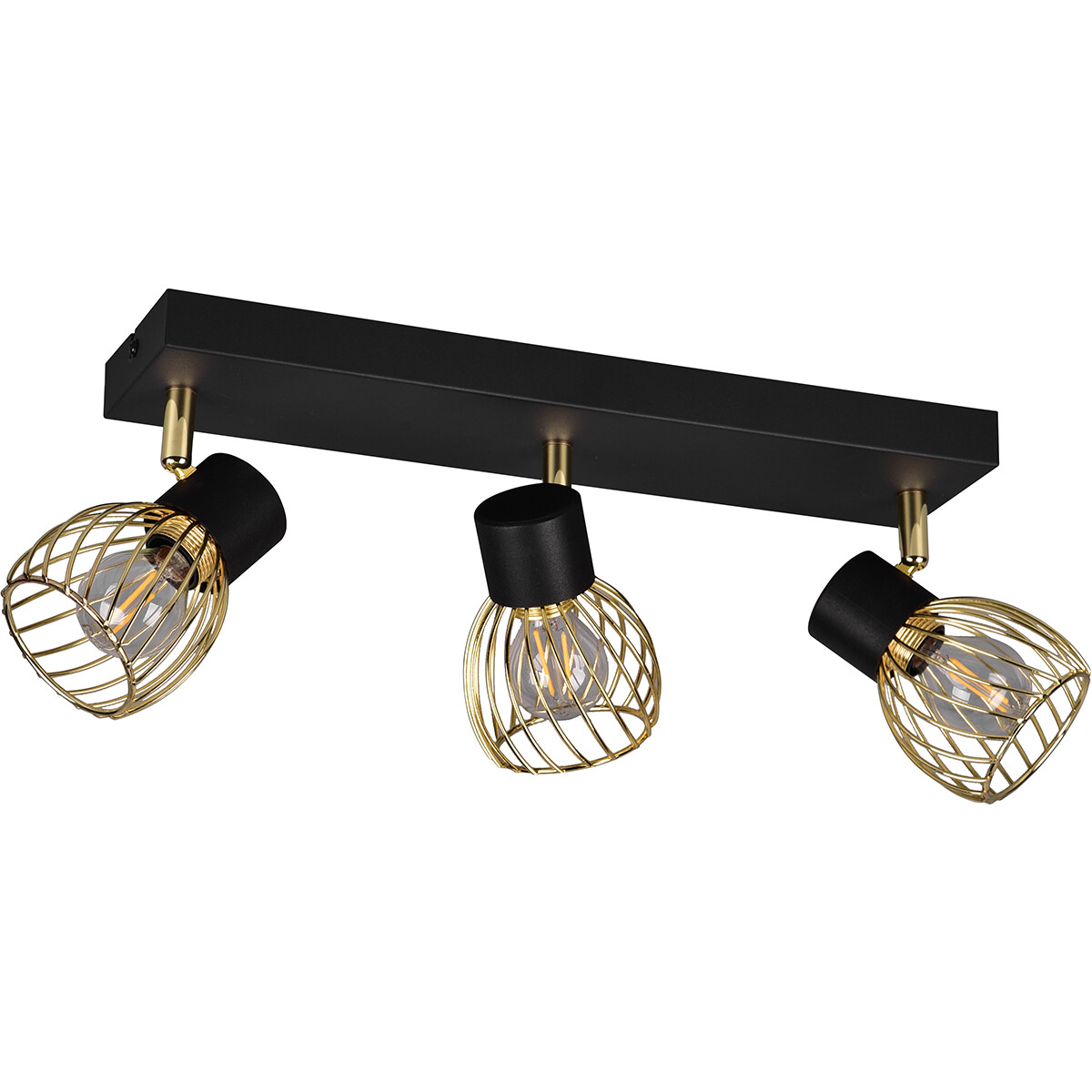 LED Deckenspot - Deckenbeleuchtung - Trion Ordan - E14 Fassung - 3-flammig - Schwarz/Gold