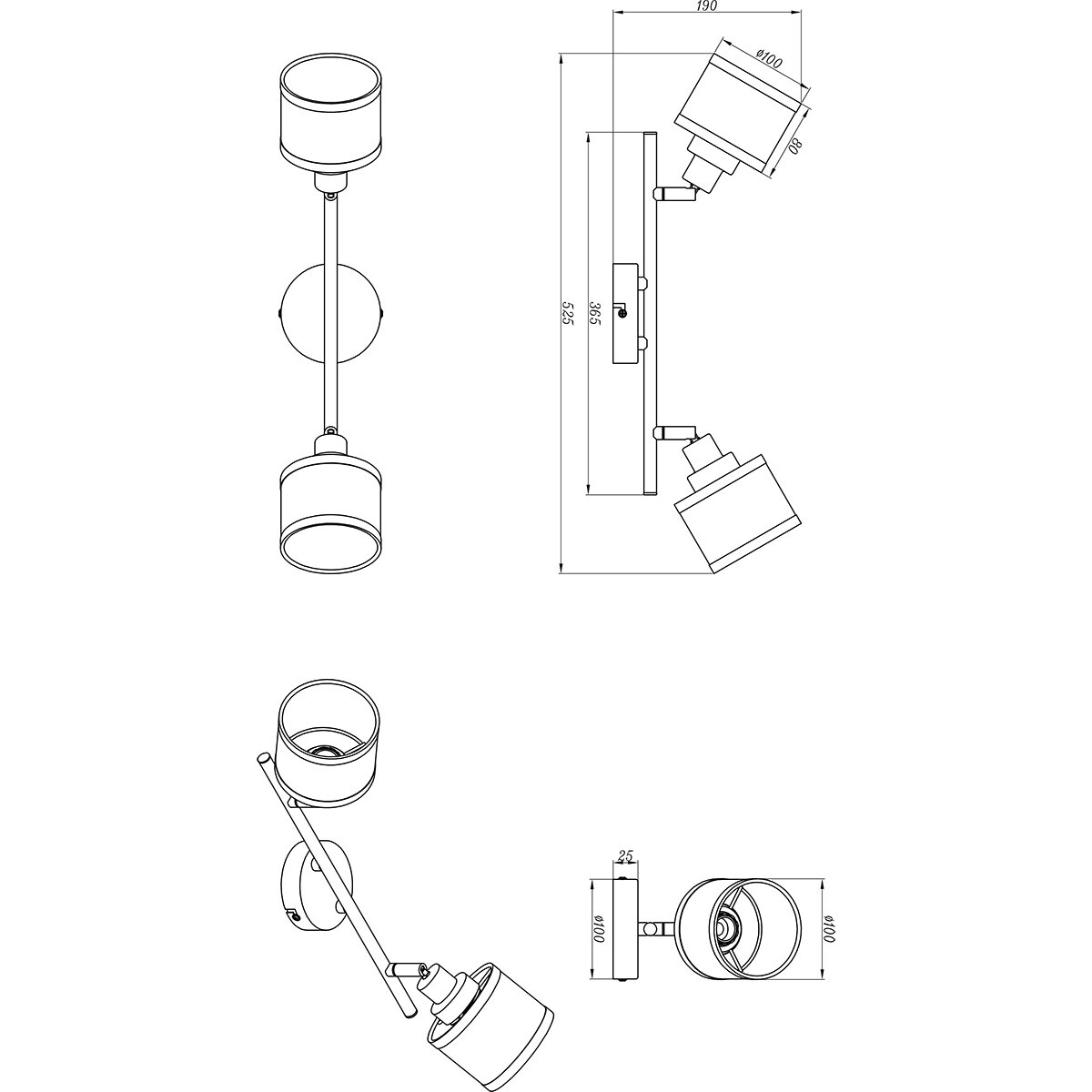 LED Deckenstrahler - Trion Arona - E14 Fassung - 2-Licht - Rund - Chrom - Metall