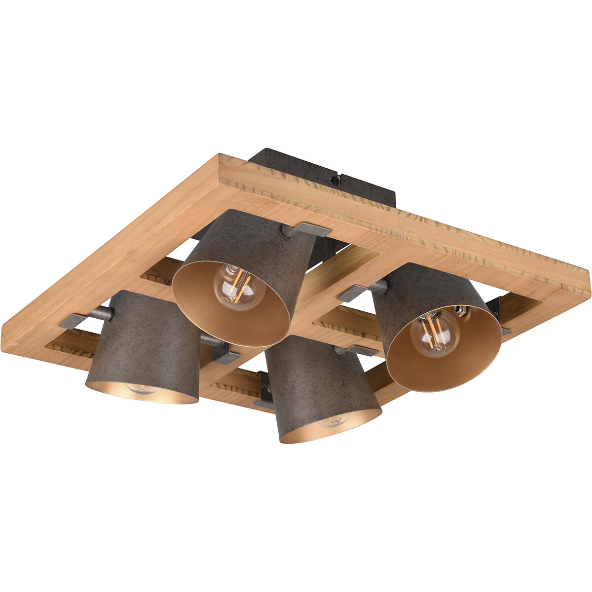 LED Deckenstrahler - Trion Bimm - E14 Fassung - 4-flammig - Rund - Antik Nickel - Aluminium