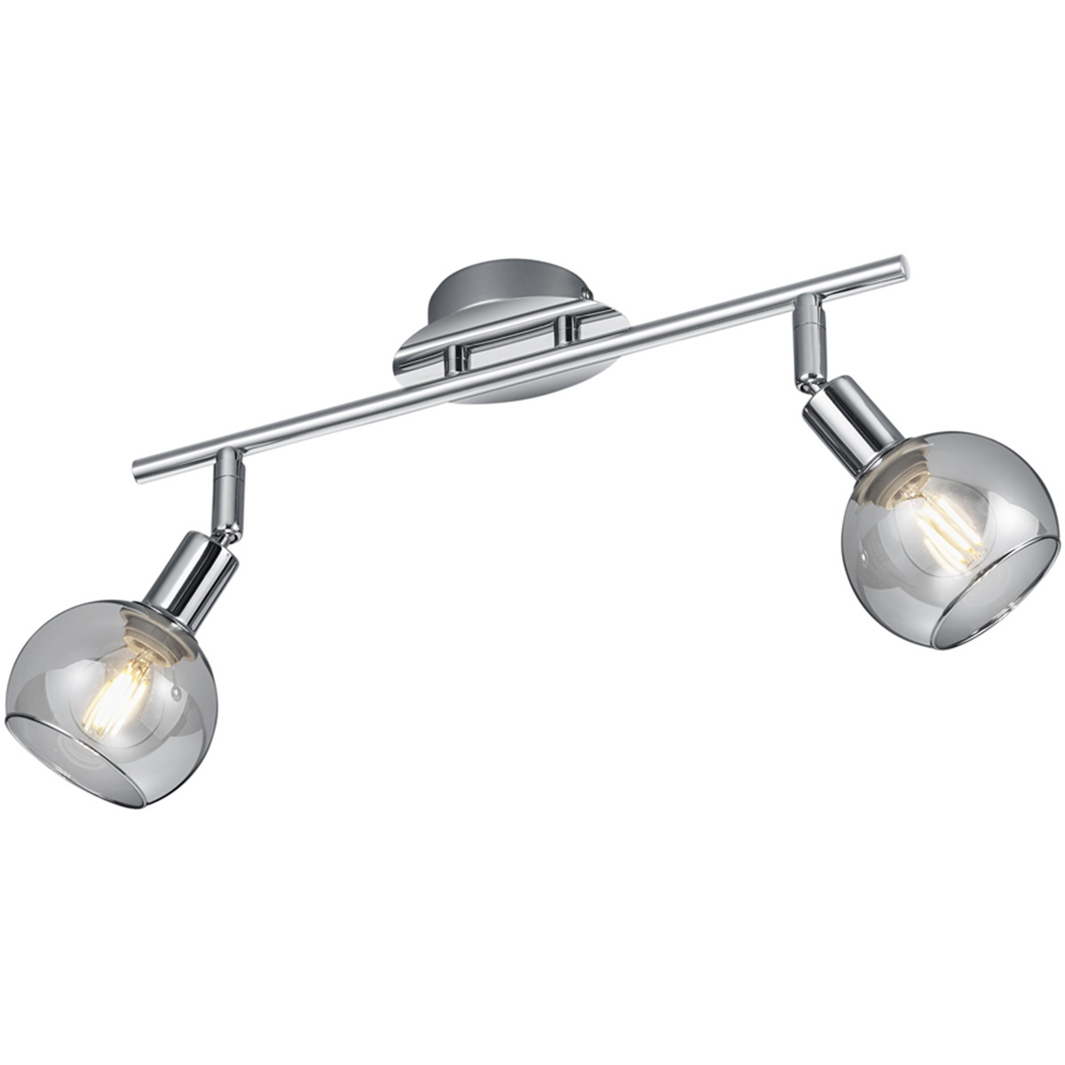 LED Deckenstrahler - Trion Brista - E14 Sockel - 2-flammig - Rund - Chrom - Aluminium