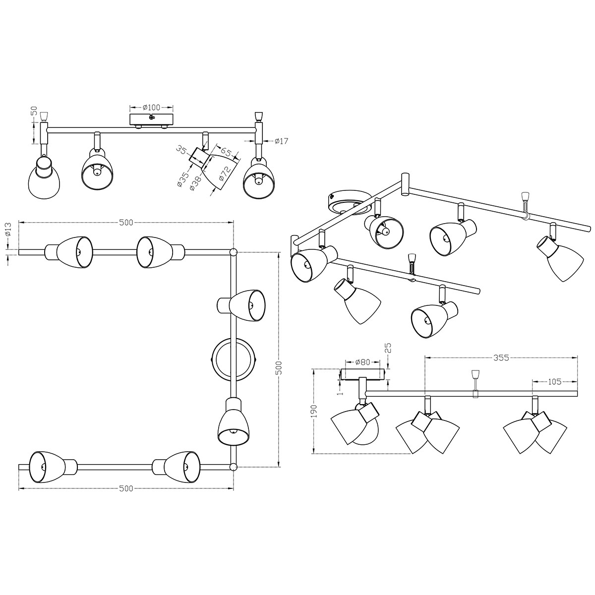 LED Deckenstrahler - Trion Caru - 18W - G9 Sockel - Warmweiß 3000K - 6-flammig - Dimmbar - Rund - Matt Nickel - Aluminium