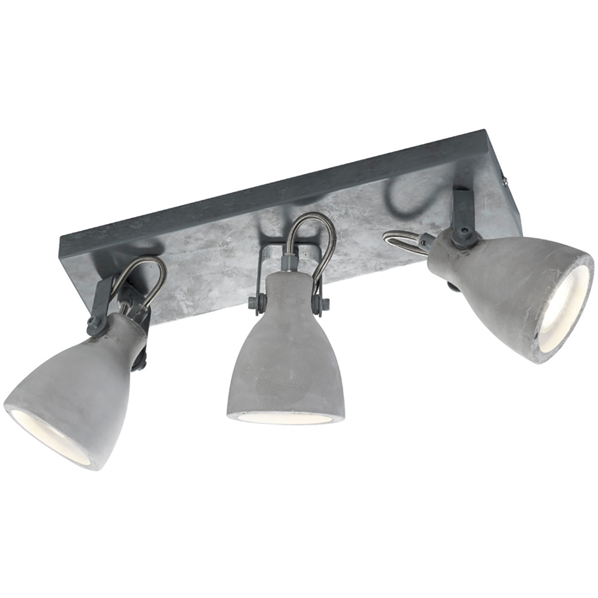 LED Deckenstrahler - Trion Conry - GU10 Sockel - 3-flammig - Rechteckig - Mattgrau Betonoptik - Aluminium