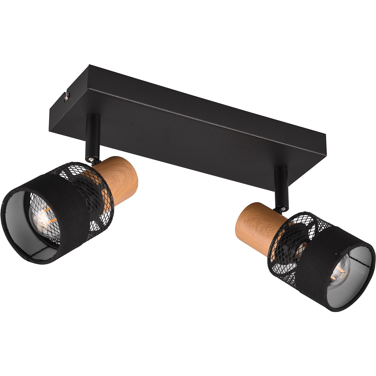 LED Deckenstrahler - Trion Dandini - E14 Fassung - 2-Licht - Rund - Matt Schwarz - Metall