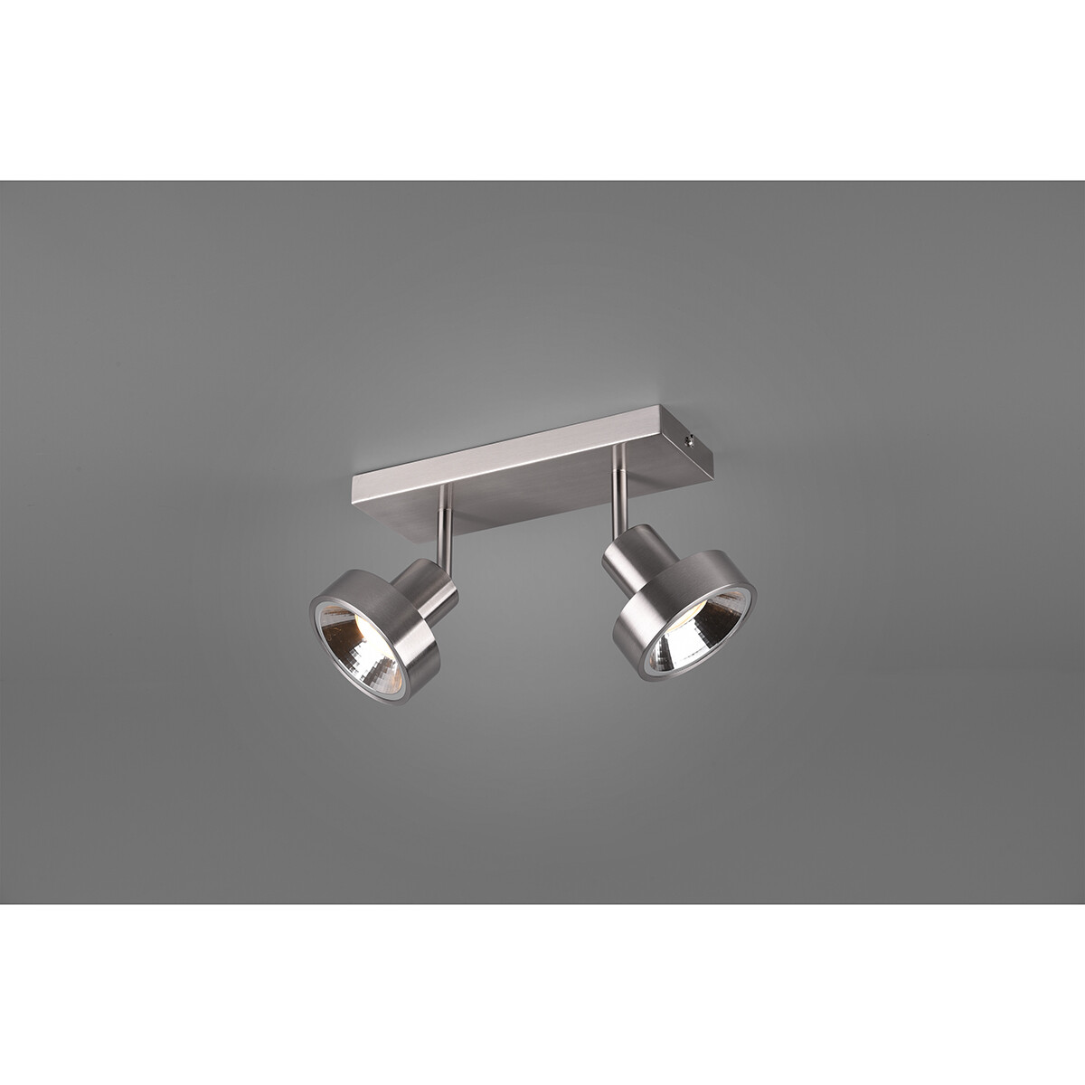 LED Deckenstrahler - Trion Leonida - GU10 Sockel - 2-flammig - Rechteckig - Mattes Nickel - Aluminium