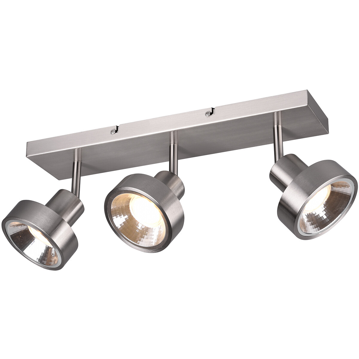 LED Deckenstrahler - Trion Leonida - GU10 Sockel - 3-flammig - Rechteckig - Mattes Nickel - Aluminium