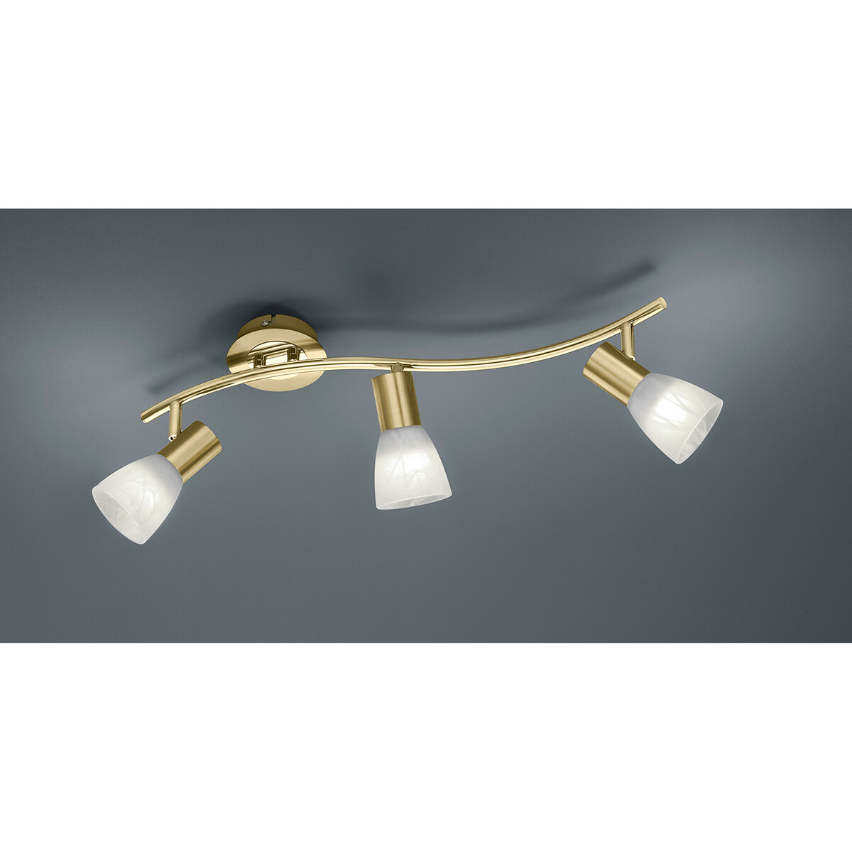 LED Deckenstrahler - Trion Levino - E14 Sockel - Warmweiß 3000K - 3-flammig - Rechteckig - Mattes Gold - Aluminium