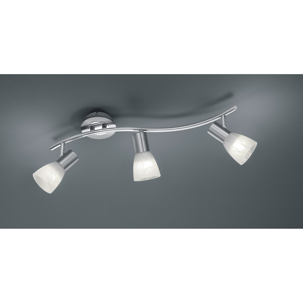 LED Deckenstrahler - Trion Levino - E14 Sockel - Warmweiß 3000K - 3-flammig - Rechteckig - Mattes Nickel - Aluminium