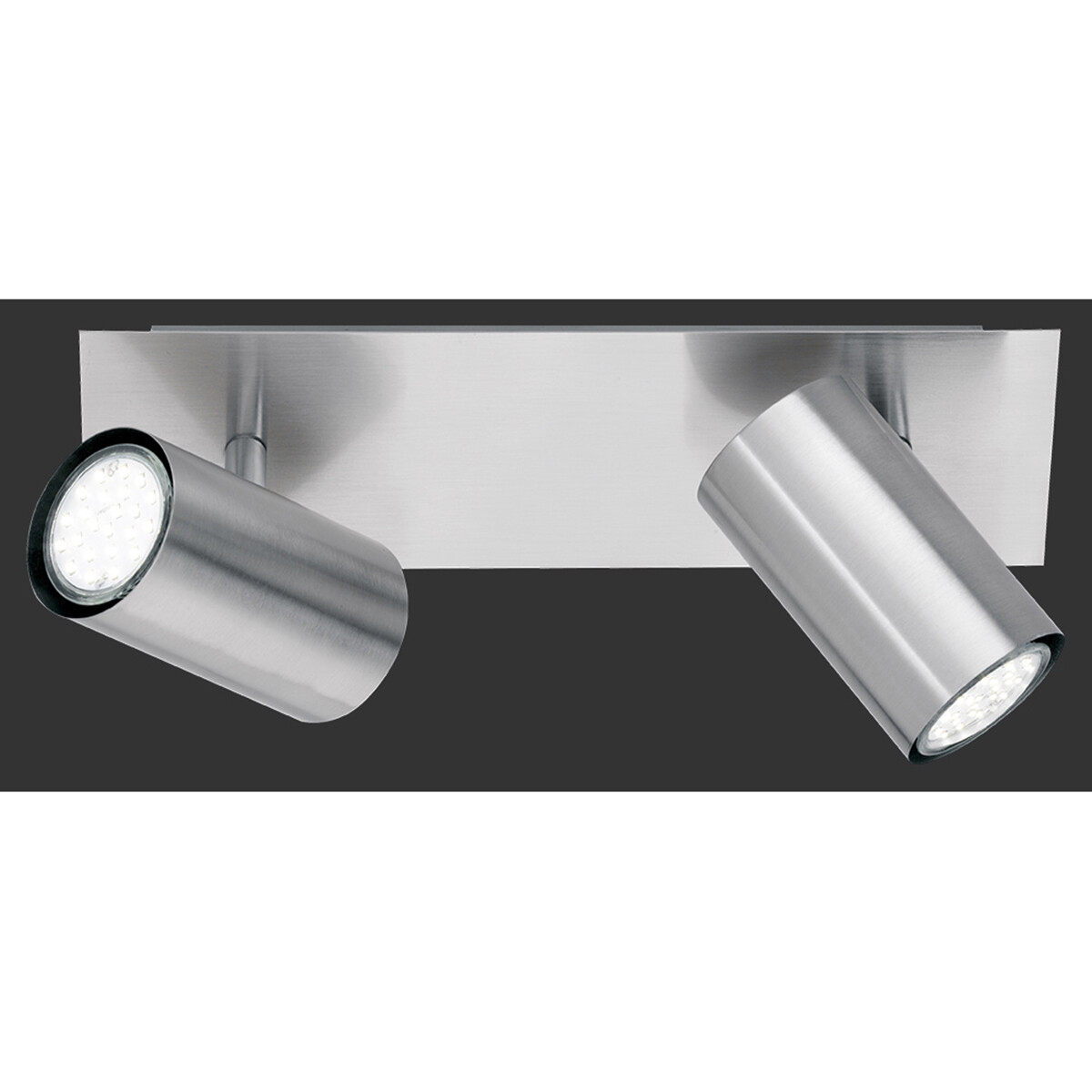 LED Deckenstrahler - Trion Mary - GU10 Sockel - 2-flammig - Rechteckig - Mattes Nickel - Aluminium