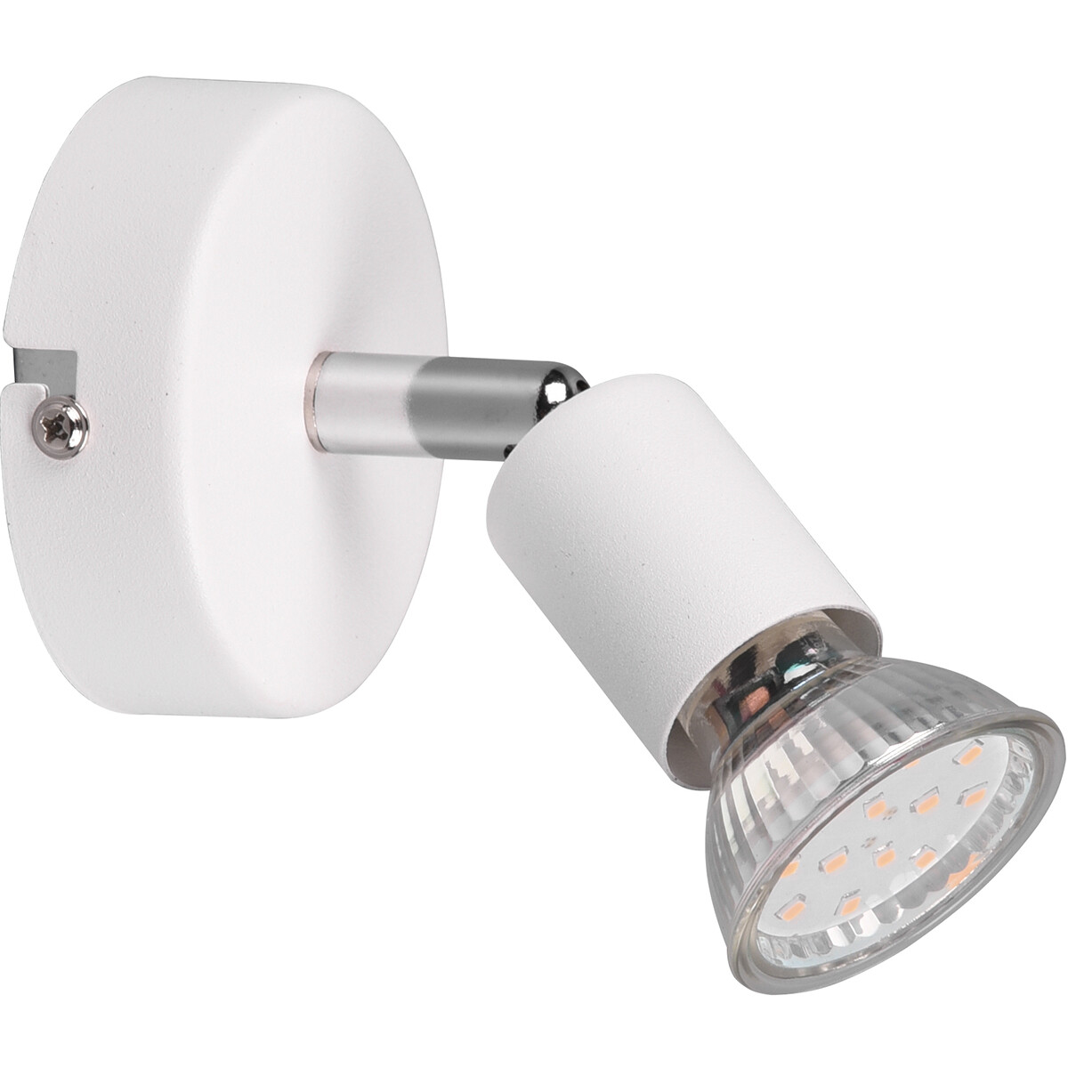 LED Wandspot - Trion Pamo - GU10 Fassung - 1-flammig - Rund - Matt Weiß - Aluminium