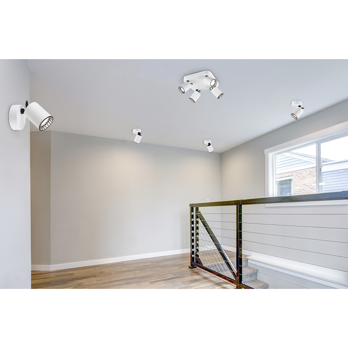 LED Deckenstrahler - Trion Nimo - GU10 Sockel - 1-flammig - Rund - Matt Weiß - Aluminium