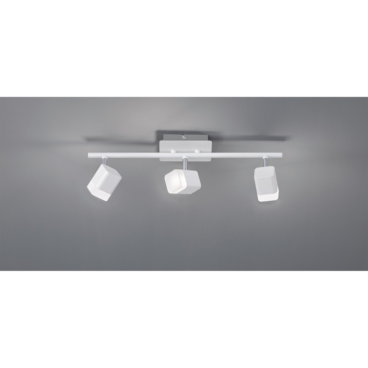 LED Deckenstrahler - Trion Ribon - 12W - Warmweiß 3000K - 3-flammig - Reckechtig - Matt Weiß - Aluminium