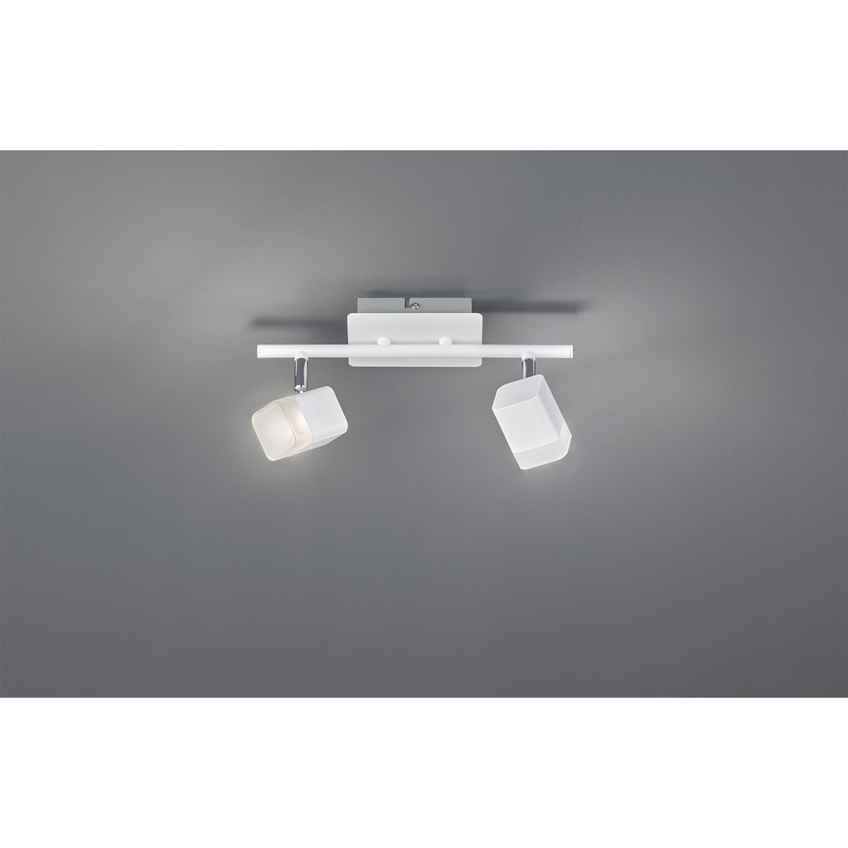 LED Deckenstrahler - Trion Ribon - 8W - Warmweiß 3000K - 2-flammig - Reckechtig - Matt Weiß - Aluminium