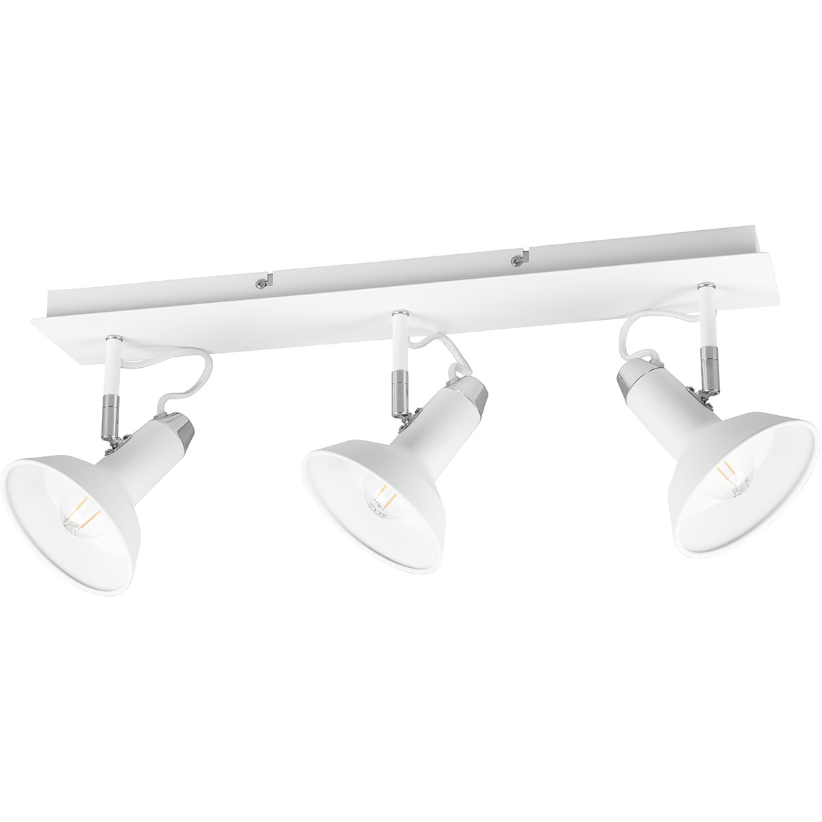 LED Deckenstrahler - Trion Rollo - E14-Fassung - 3-flammig - Rechteckig - Matt Weiß - Aluminium