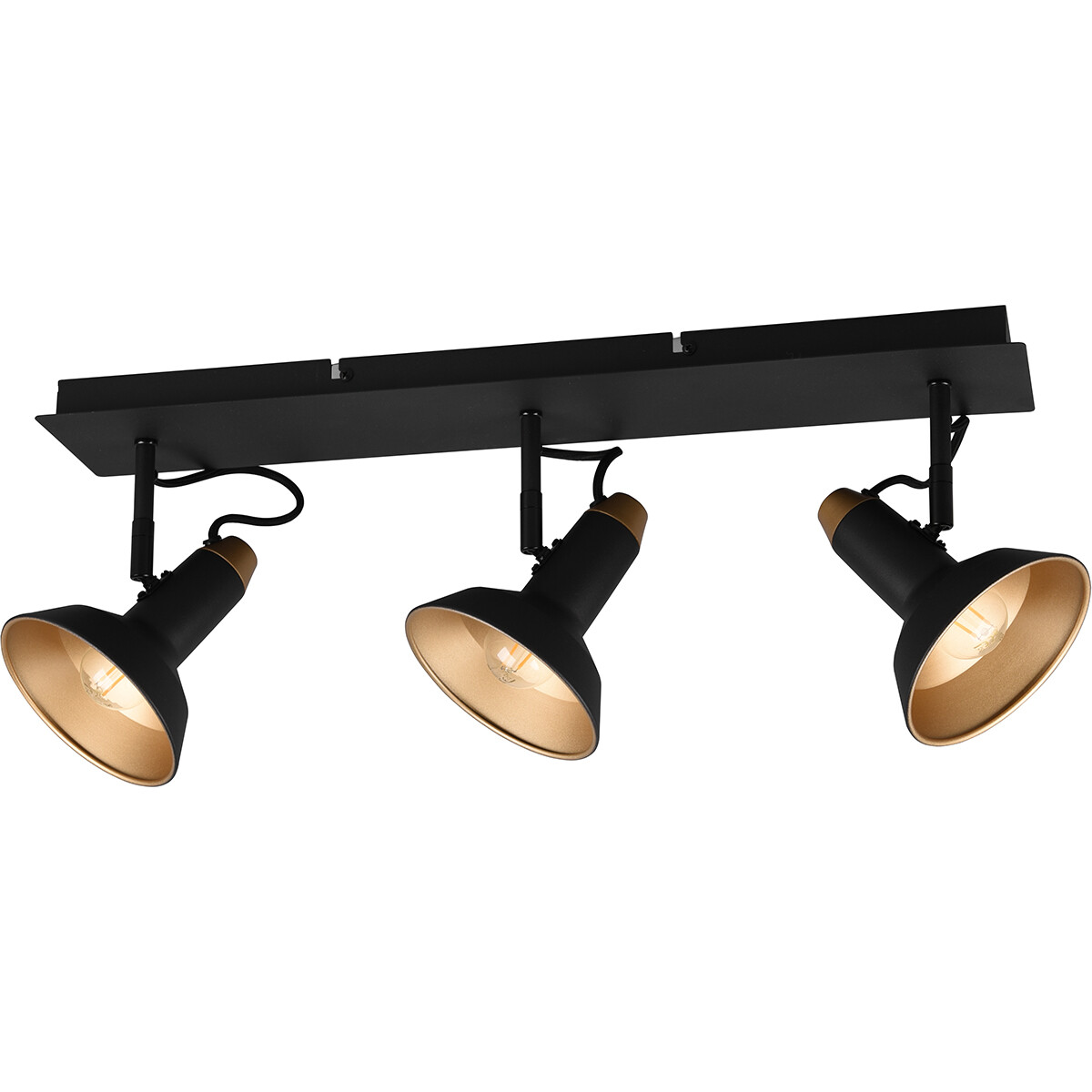 LED Deckenstrahler - Trion Rollo - E14-Fassung - 3-flammig - Rechteckig - Matt Schwarz - Aluminium