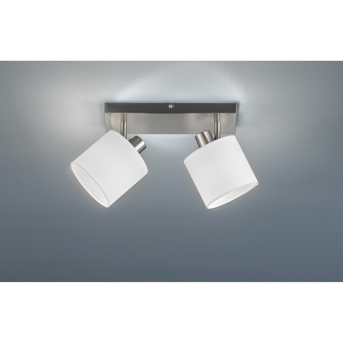 LED Deckenstrahler - Trion Torry - E14 Sockel - 2-flammig - Rund - Mattes Nickel - Aluminium