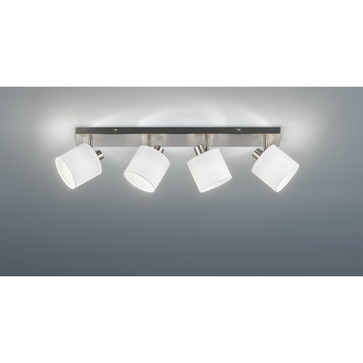 LED Deckenstrahler - Trion Torry - E14 Sockel - 4-flammig - Rechteckig - Mattes Nickel - Aluminium