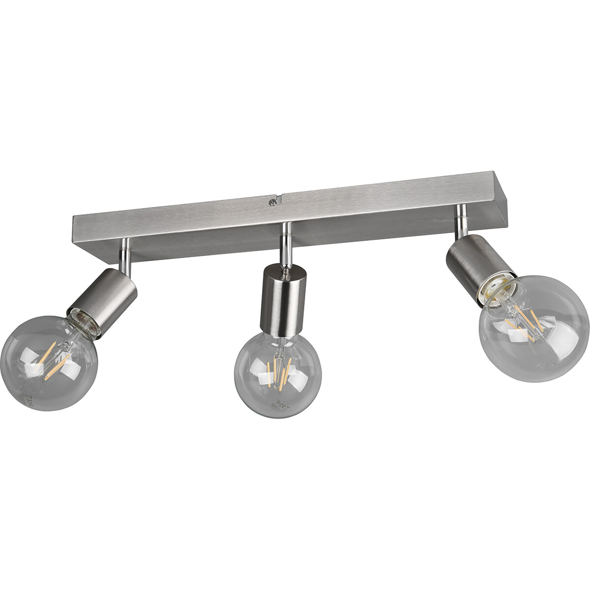 LED Deckenstrahler - Trion Zuncka - E27-Fassung - 3-flammig - Rechteckig - Matt Nickel - Aluminium